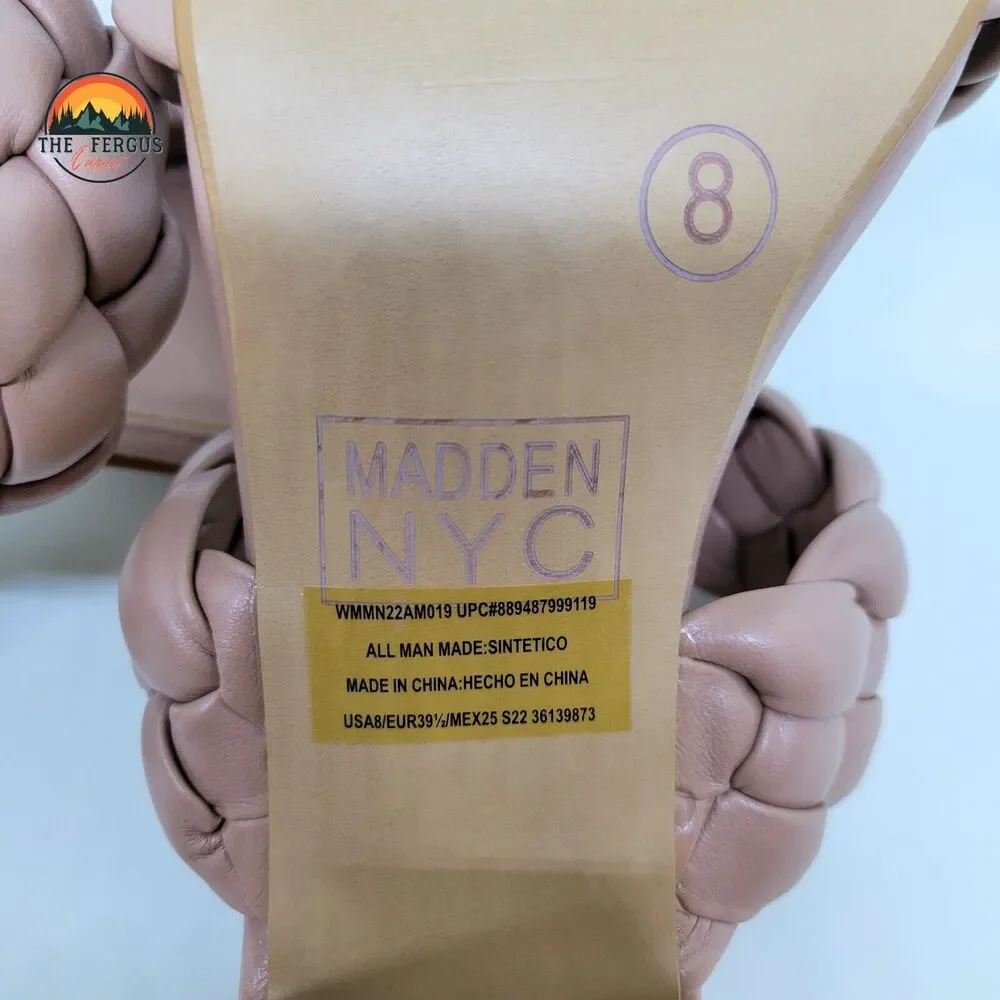 NWT Madden NYC Chic Braided Block Heel Blush Pink Sandals Bohemian Womens Size 8 - Picture 4 of 13
